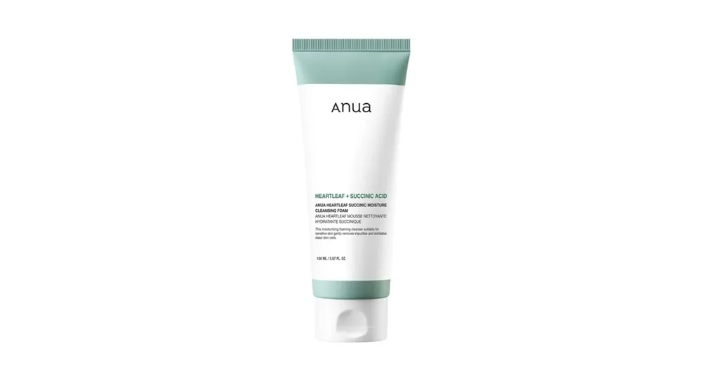Anua Heartleaf Succinic Moisture Cleansing Foam - Nyugtató Arctisztító Hab Borostyánkősavval 150ml Végkiárusítás