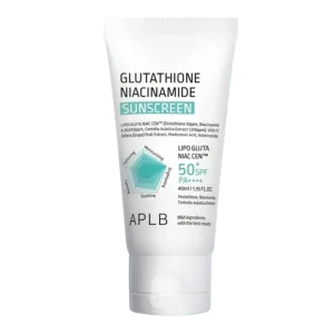 Árengedmény APLB Glutathione Niacinamide Sunscreen SPF50+ PA++++ – Fényvédő Krém Világosító Hatással 40ml