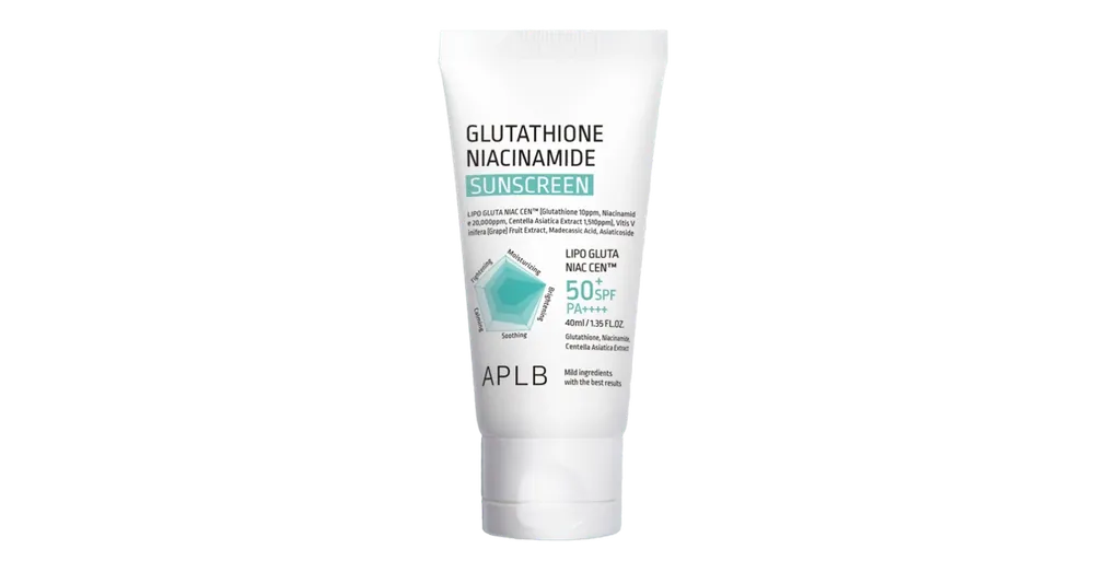 Árengedmény APLB Glutathione Niacinamide Sunscreen SPF50+ PA++++ – Fényvédő Krém Világosító Hatással 40ml