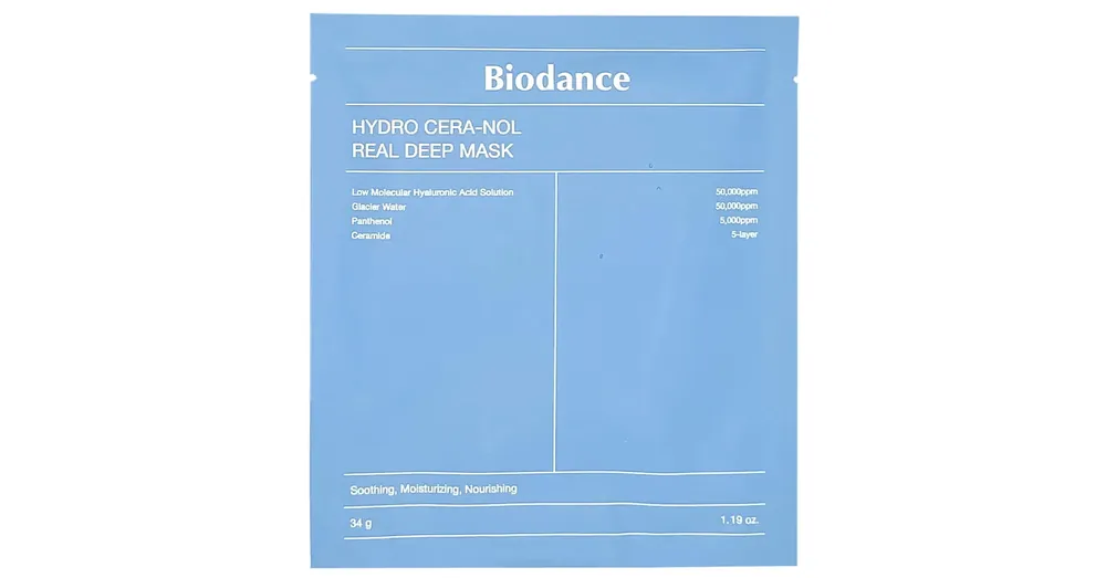 Biodance Hydro Cera-Nol Real Deep Mask - Éjszakai Hidrogél Arcmaszk Ceramidokkal 1db/34g Végkiárusítás
