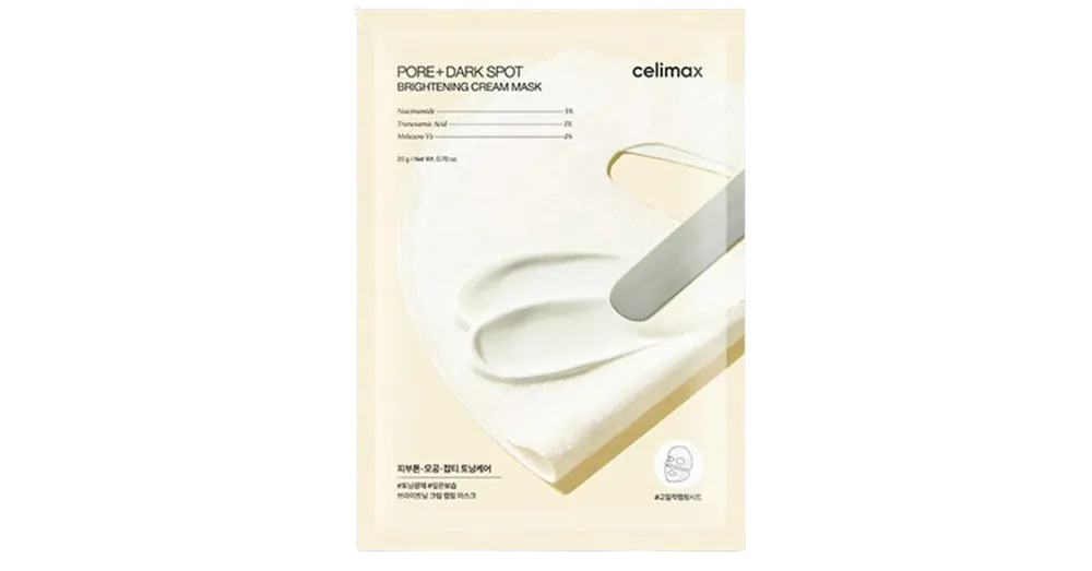 Olcsóbb Celimax Pore+ Dark Spot Brightening Cream Mask – Bőrfényesítő Textilmaszk Krémesszenciával 1db/20g