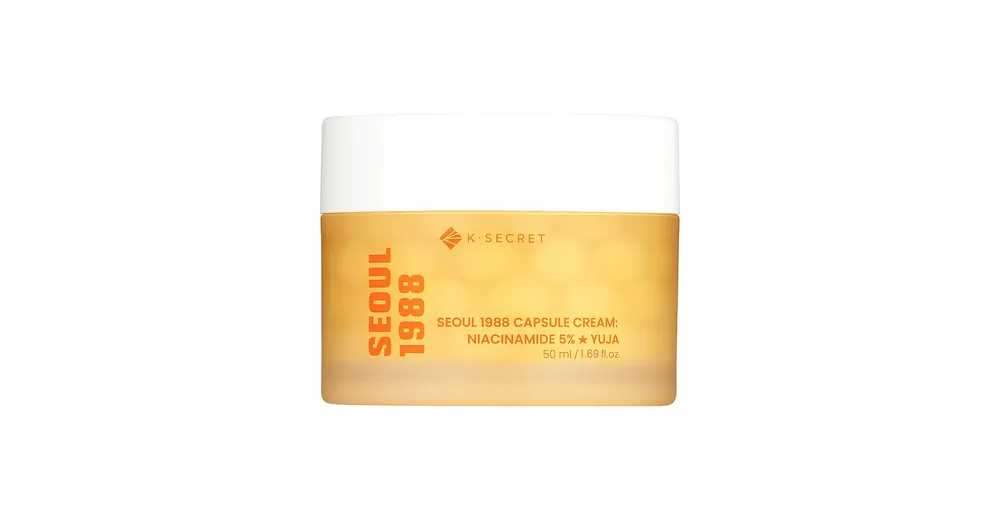 Szezonális akció K-SECRET SEOUL 1988 Capsule Cream Niacinamide 5% + Yuja – Hidratáló Kapszula Krém 5% Niacinamiddal és Yuzuval 50ml