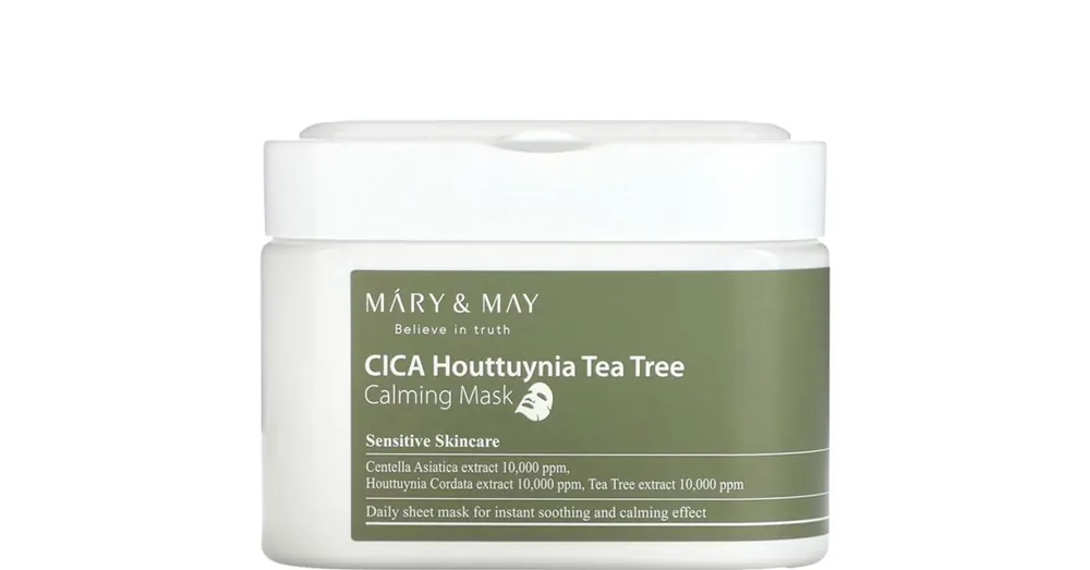 Expressz kézbesítés Mary&May Cica Houttuynia Tea Tree Calming Mask - Nyugtató Arcmaszk Szett 30db