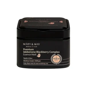 Mary&May Premium Idebenone Blackberry Complex Essence Mask - Antioxidáns Maszkok Idebenonnal 20db/250g Legkelendőbb