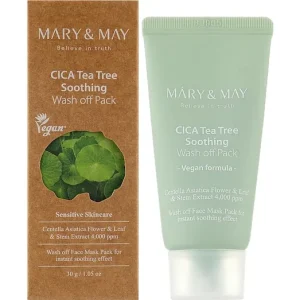 Mary&May CICA TeaTree Soothing Wash Off Pack MINI - Nyugtató Tisztító Arcmaszk MINI 30g Kedvezmény