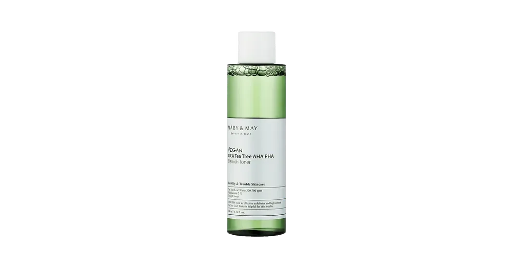 Olcsó Mary&May Vegan Cica Tea Tree AHA PHA Blemish Toner – Pattanások Elleni Arctonik 200ml