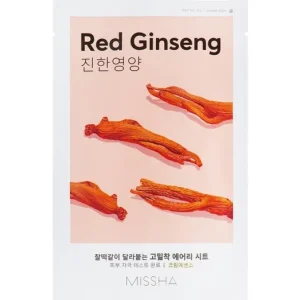 Missha Airy Fit Sheet Mask - Red Ginseng – Tápláló Textilmaszk Vörös Ginzeng Kivonattal 19g Gyors kiszállítás