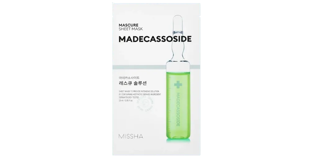 Kiárusítás Missha Mascure Rescue Solution Sheet Mask Madecassoside – Arcmaszk Madecassoside-dal 28ml