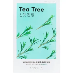 Missha Airy Fit Sheet Mask - Tea Tree – Nyugtató Arcmaszk 1db/19g Expressz szállítás