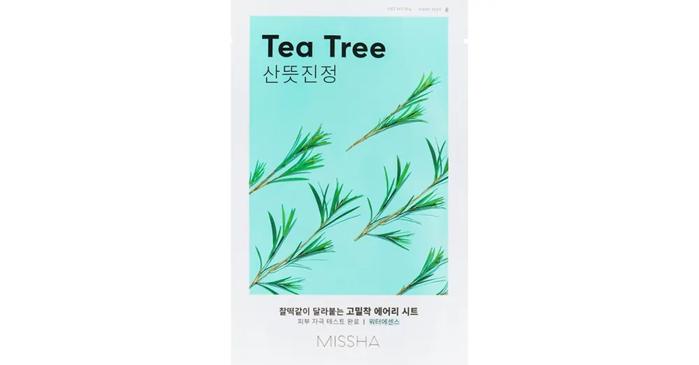 Missha Airy Fit Sheet Mask - Tea Tree – Nyugtató Arcmaszk 1db/19g Expressz szállítás