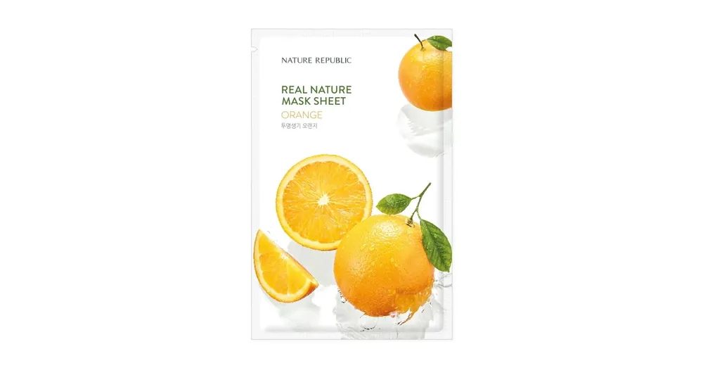 Nature Republic Real Nature Orange Sheet Mask - Világosító Arcmaszk 1db/23ml Kiárusítás