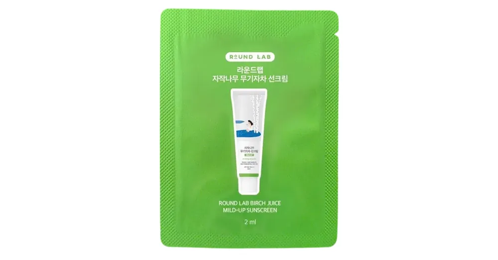 Csak ma Round Lab Birch Juice Mild-Up Sunscreen (sample) – Napvédő Krém Nyírlével 2ml (sample)