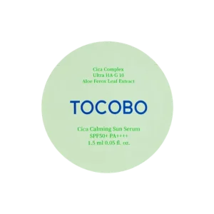 Tocobo Cica Calming Sun Serum SPF50+ PA++++ (sample) – Fényvédő Szérum Érzékeny Bőrre 1.5ml (sample) Prémium