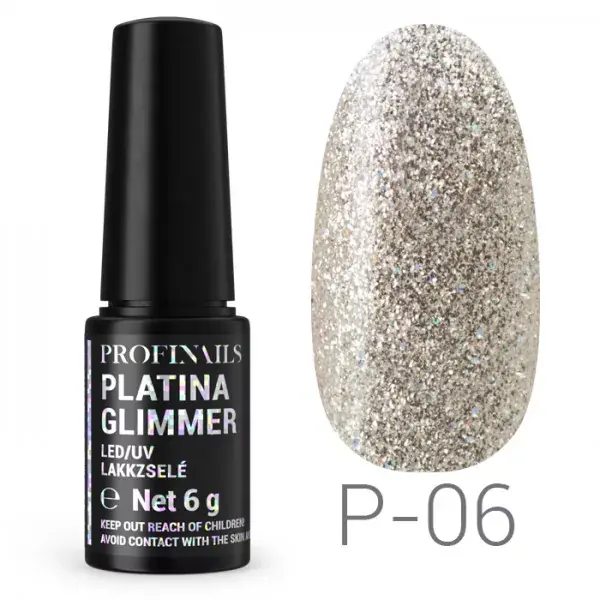 Expressz szállítás Profinails Platina Glimmer LED/UV lakkzselé 6gr P-06
