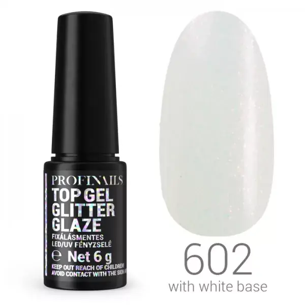 Utolsó esély Profinails Top Gél Glitter Glaze fixálásmentes LED/UV fényzselé 6g No. 602