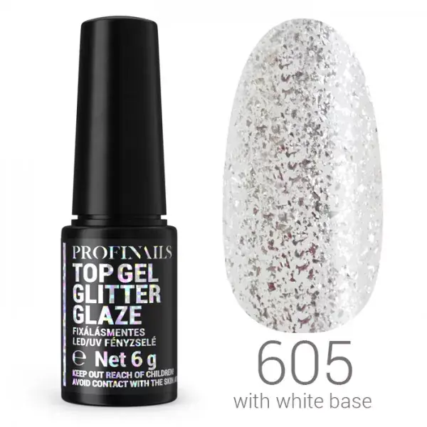 Profinails Top Gél Glitter Glaze fixálásmentes LED/UV fényzselé 6g No. 605 Kihagyhatatlan ajánlat