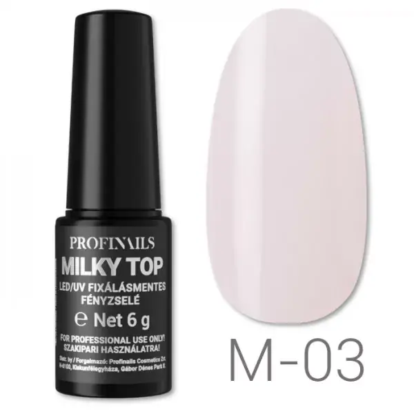 Szuper ajánlat Profinails Milky Top fixálásmentes LED/UV fényzselé M-03 Blush Pink 6g