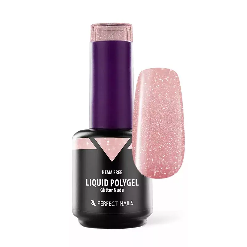 Perfect Nails Liquid Polygel - Glitter Nude 15ml Népszerű