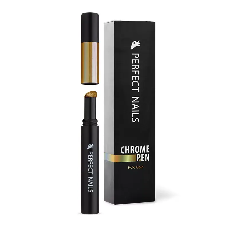 Perfect Nails Chrome Pen - Krómpor Körömdíszítő Toll - Holo Arany Kedvezményes ár