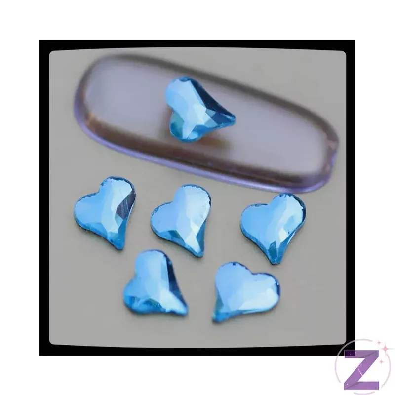 Korlátozott ajánlat Zodiac - Üveg Szív Forma Aquamarine 8db *
