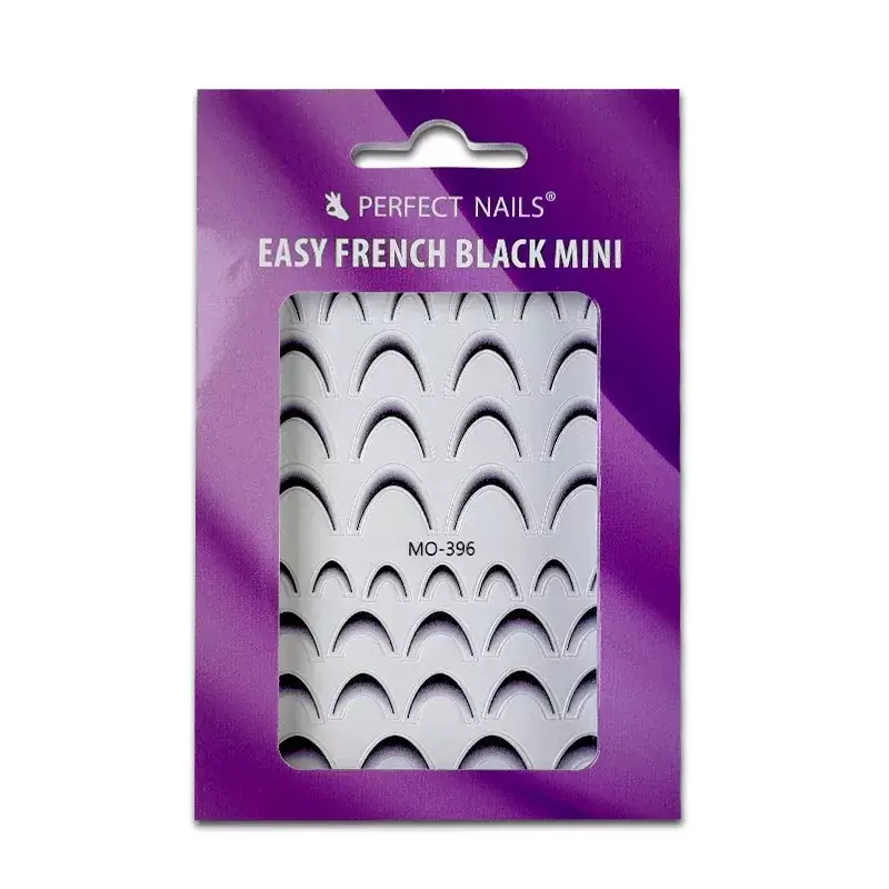 Perfect Nails Körömmatrica - Easy French Black Mini Exkluzív ajánlat