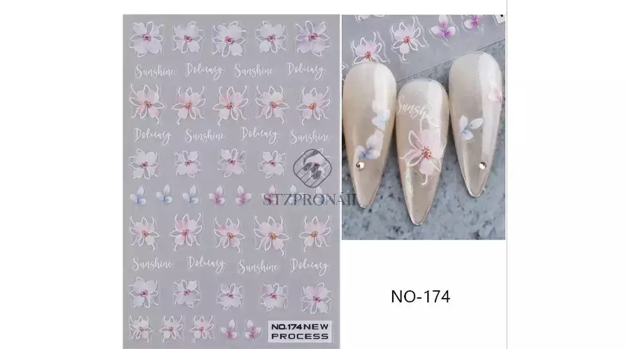 Szezonális akció Niiza Körömmatrica - No174 Virág