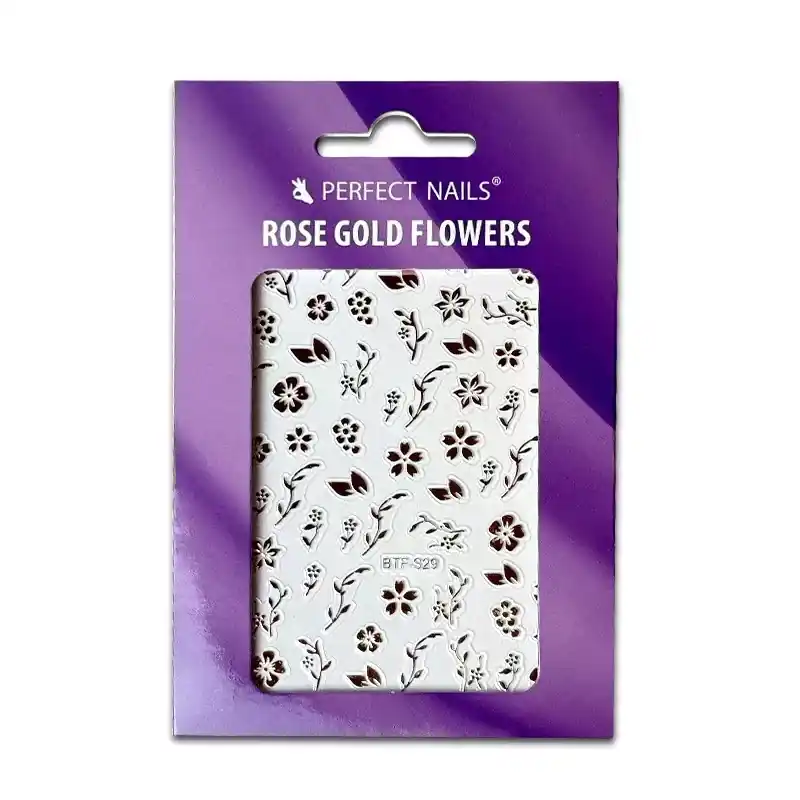 Különleges ajánlat Perfect Nails Körömmatrica - Rose Gold Flowers