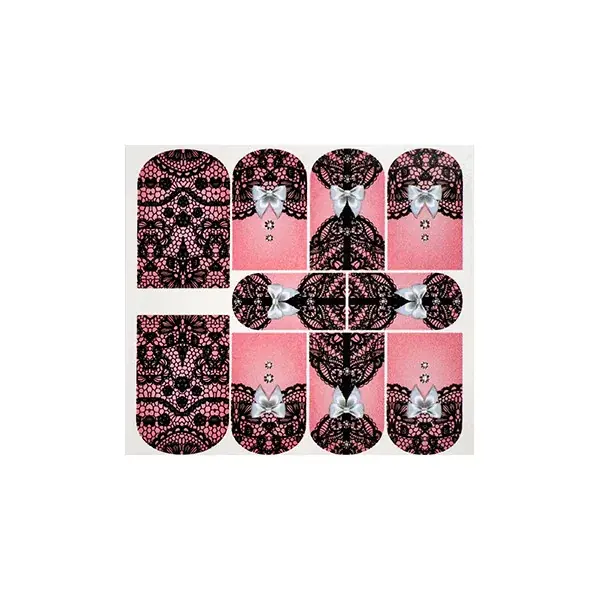 Kiárusítás Perfect Nails Nail Dress Sticker - (Fekete csipke) - 973 *