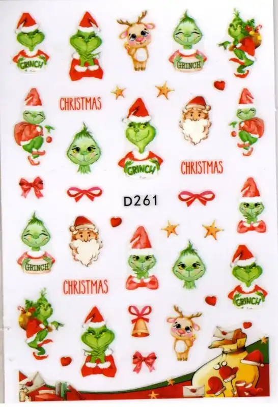 Szuper akció Niiza Körömmatrica - D261 Karácsony Grincs