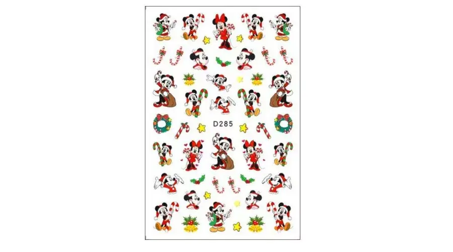 Akciós ár Niiza Körömmatrica - D285 Karácsony Mickey