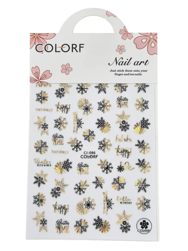 Körömmatrica 3D Karácsonyi COLORF / CJ-086 Fekete Prémium