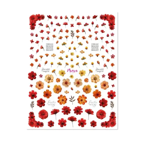 Olcsóbb Moyra Vizes Matrica Válogatás No. 16 Dried Flowers Red
