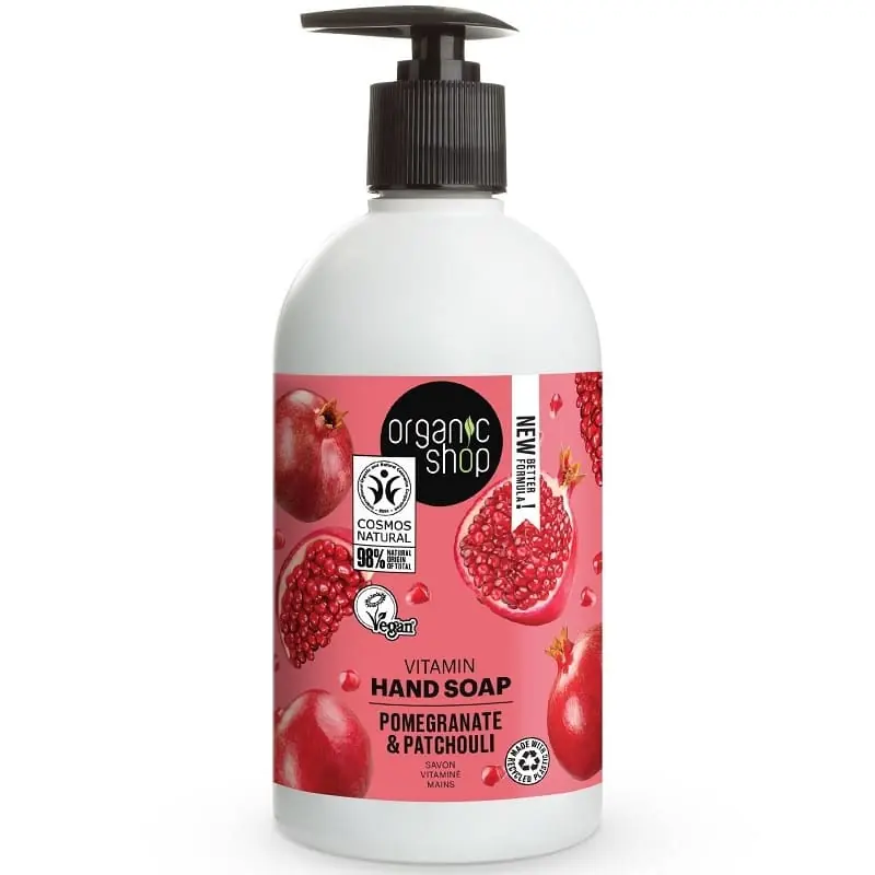Alacsony ár Organic Shop Vitaminos folyékony kézmosó szappan bio gránátalma kivonattal – 500ml