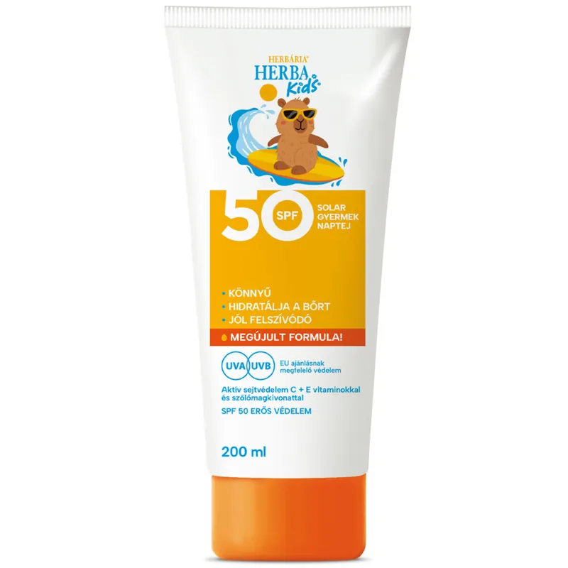 Herbária Herba Kids Solar SPF 50 gyermek naptej – 200ml Árengedmény