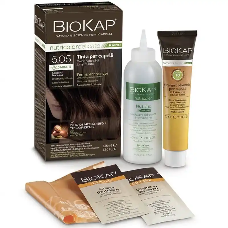 Végkiárusítás Biokap Nutricolor Rapid Tartós hajfesték Nr 5.05 világos gesztenye barna – 135ml