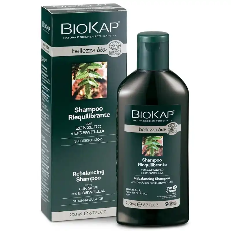 Biokap Bellezza Bio kiegyensúlyozó sampon gyömbérrel és tömjénfával – 200ml Csak ma