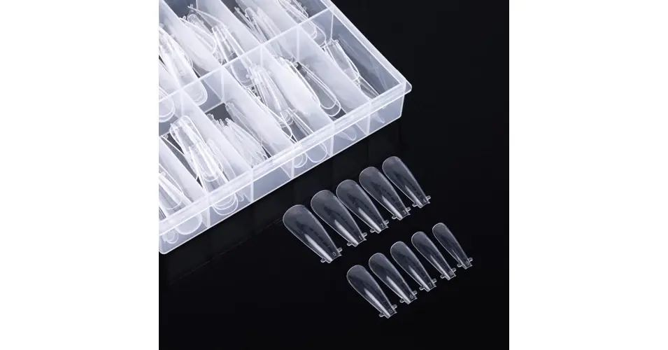 Expressz kézbesítés Dual Reverse Tip akrilgél ballerina clear 120 db