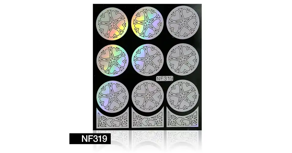 Expressz kézbesítés Körömdíszítő sablon NF319 ezüst