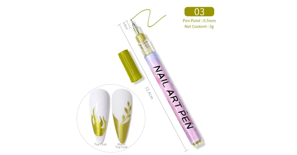Akril toll nail art pen - 3 arany Vásárlói kedvenc