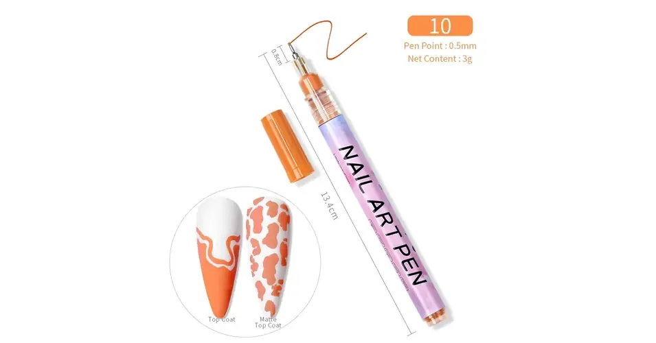 Akció Akril toll nail art pen - 10 narancs