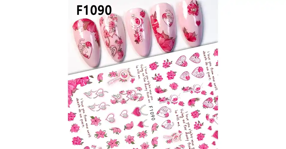 Körömmatrica - F1090 Love Valentin Azonnali szállítás