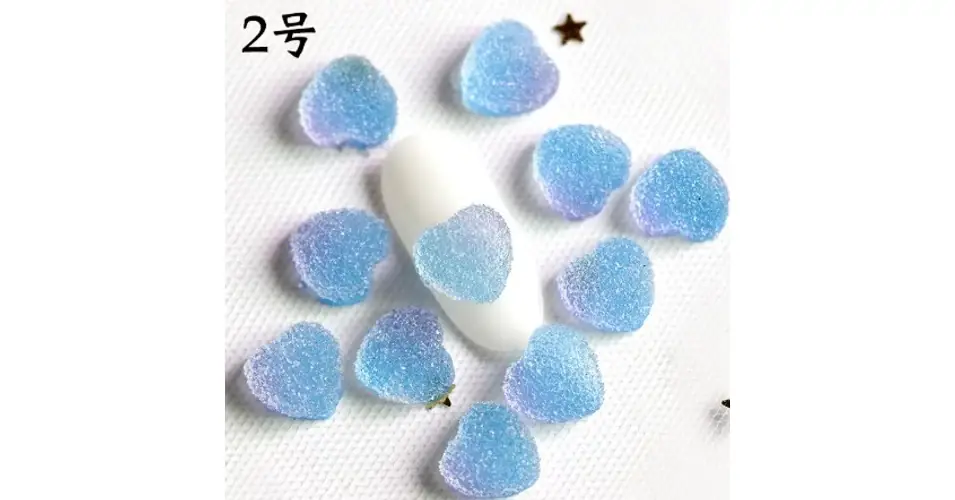 Kiárusítás 3D DIY körömdíszítő formák Nail Charm 5db - szív Love Valentin 1 kék