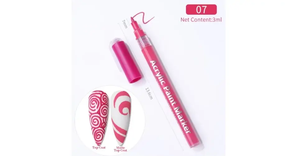 Gyors kiszállítás Akril toll nail art pen - 13 magenta