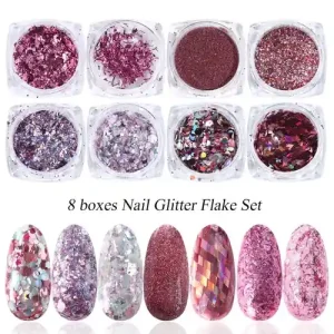 Azonnali szállítás RoseGold glitter körömdíszítő szett 8db