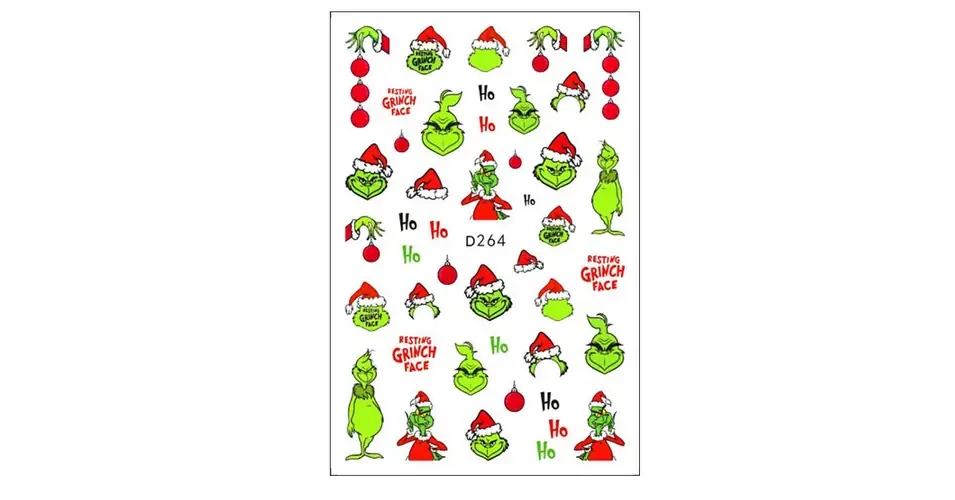 Biztonságos fizetés Körömmatrica - D264 Karácsony Grincs
