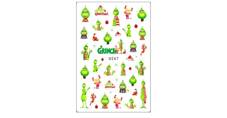 Árcsökkenés Körömmatrica - D267 Karácsony Grincs