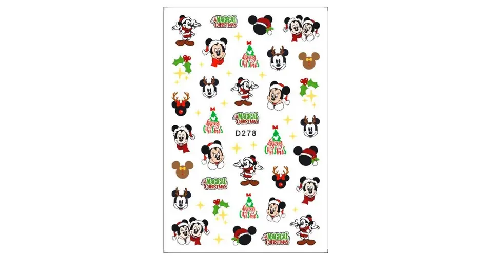 Kihagyhatatlan ajánlat Körömmatrica - D278 Karácsony Mickey