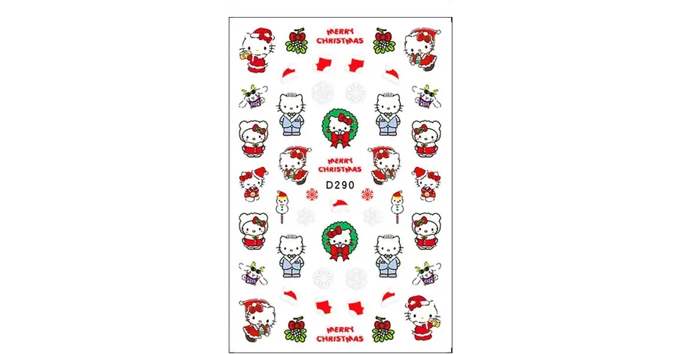 Körömmatrica - D290 Karácsony Hello Kitty Expressz kézbesítés