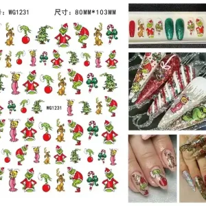 Biztonságos fizetés Körömmatrica - WG1231 Grincs Karácsony