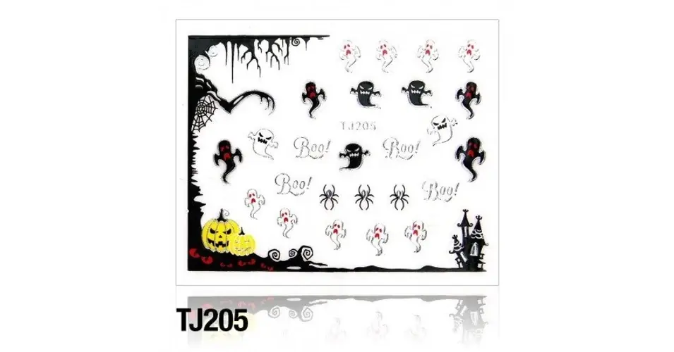Outlet Körömmatrica TJ-205 (ezüst) Halloween